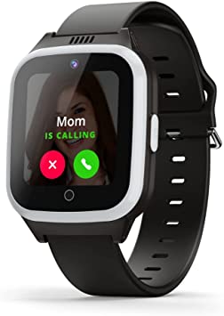 Cosmo JrTrack 2 Kids Smartwatch | 4G Phone Calling | Text, Voice, & SOS | Precision GPS | Selfie Camera | Photo Sharing | Flexible Cosmo Plans | Tracking Watch for Kids (Black)