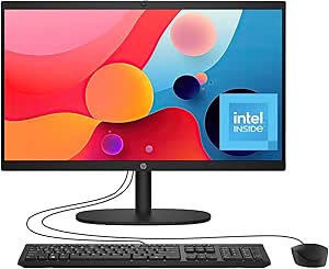 HP 22 inch All-in-One Desktop PC, FHD Display, Intel N200, 8 GB RAM, 512 GB SSD, Intel UHD Graphics, Windows 11 Home, 22-dg0040 (2024)