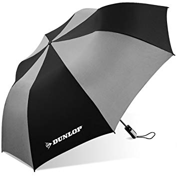 Dunlop Folding Two-Person Umbrella-56-dl Blkgry, Black/Gray