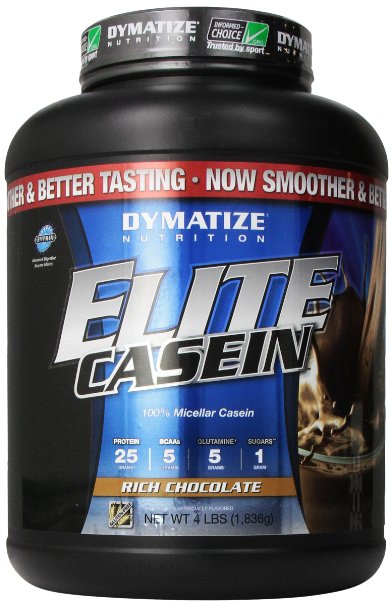 Dymatize Nutrition Elite Casein Supplement, Chocolate, 4 Pound