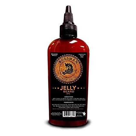 Bossman JELLY Beard Oil - World's First Jelly Beard Oil, Bonds to Beard Hair Better than Conventional Oils, 3-in-1 Moisturizing, Taming and Strengthening 4oz (Stagecoach)