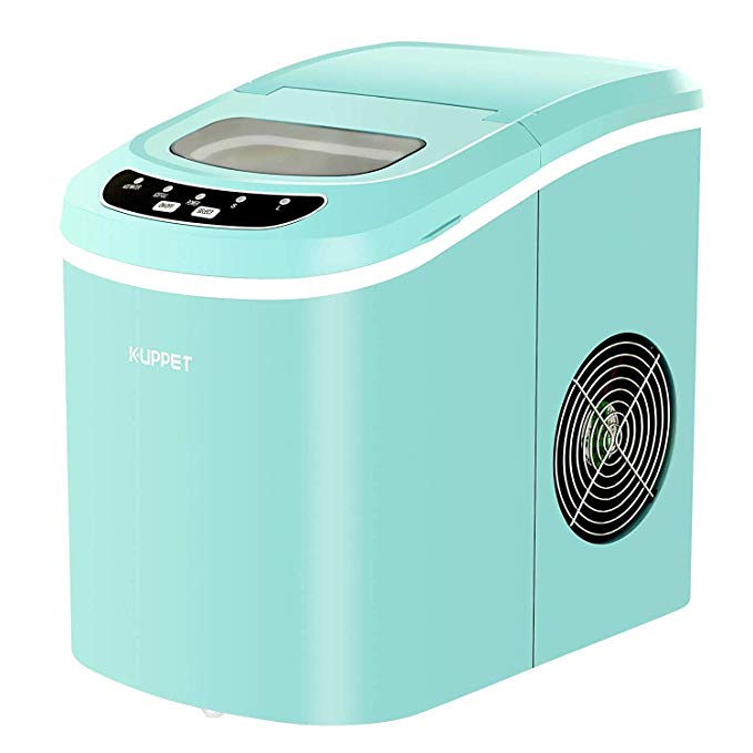 KUPPET Portable Ice Maker Countertop Ice Cube Maker Machine with 26lbs Daily Capacity, 9 Ice Cubes Ready in 8 Minutes，