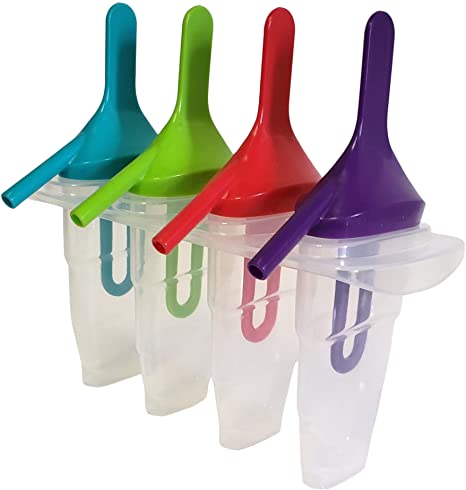 Ice Lolly Pop Mold Popsicle Maker with Straw Makes BPA Free Just Pop In The Freezer for Healthy Snack