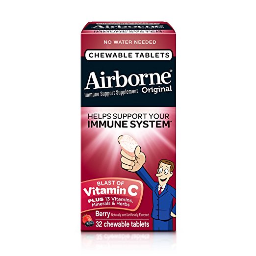 Airborne Original with Vitamin C, Chewable Tablets Berry 32 ea