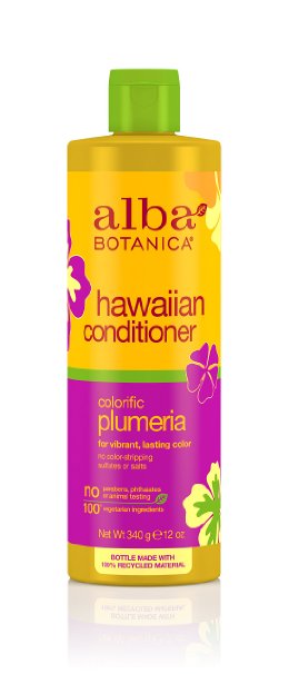 Alba Botanica Hawaiian, Plumeria Conditioner, 12 Ounce