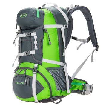 G4Free 50L Water-resistant Hiking Trekking Climbing Camping Backpack/Outdoor Internal Frame Backpack for Mountaineering with Rain Cover