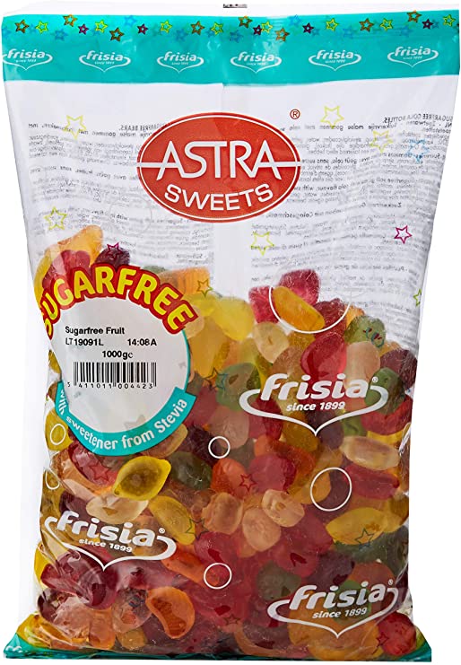 Sugar Free Jellies Gums Sweets - Bulk Buy Bag 1kg (Fruit Salad)
