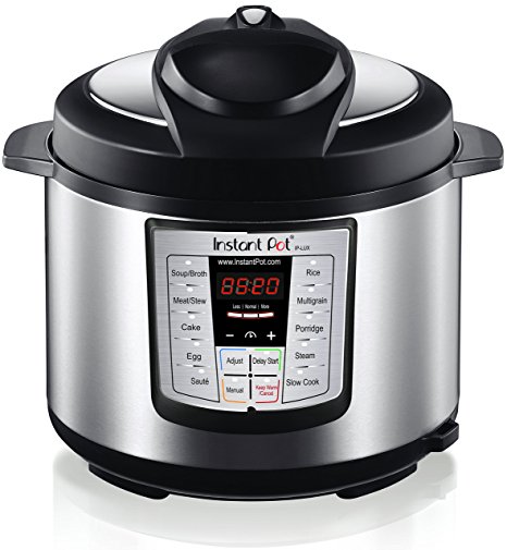 Instant Pot IP-LUX60 V3 Programmable Electric Pressure Cooker, 6 quarts, 1000W, Black and Stainless Steel