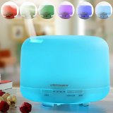 URPOWER 500ml Aromatherapy Essential Oil Diffuser Ultrasonic Air Humidifier with 4 Timer Settings 7 LED Color Changing Lamps 10 Hours Continous Mist Mode Running - AUTO shut off