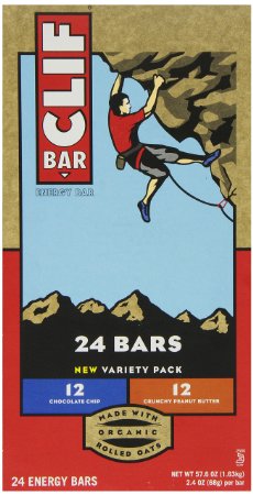 Clif Bar Variety Pack Chocolate Chip Crunchy Peanut Butter 24 oz  Nutrition Bars 24 Count