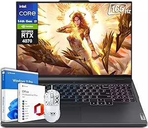 Lenovo Legion Pro 5i Gaming Laptop, 16" WQXGA 165 Hz Display, Intel 24-Core i9 14900 HX, GeForce RTX 4070, 64 GB DDR5 RAM, 4 TB SSD, Backlit, Windows 11 Pro & Microsoft Office Lifetime License