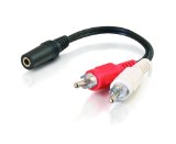 C2G  Cables To Go 40424 Value Series One 35mm Stereo Female to Two RCA Stereo Male Y-Cable 6 Inch Black