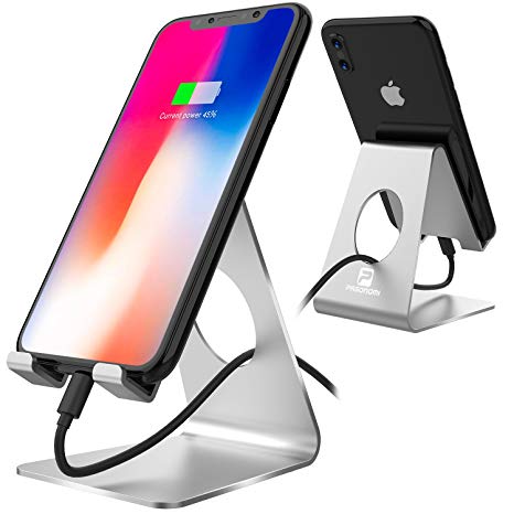 Cell phone stand, iPhone Stand, Pasonomi Smartphone Cradle, Dock, Holder Stand for iPhone X 8 8 Plus 7 6 5 5s Samsung Galaxy S9 S9 Plus S8 S7 Note 8 charging, Accessories Desk, all Android Smartphone