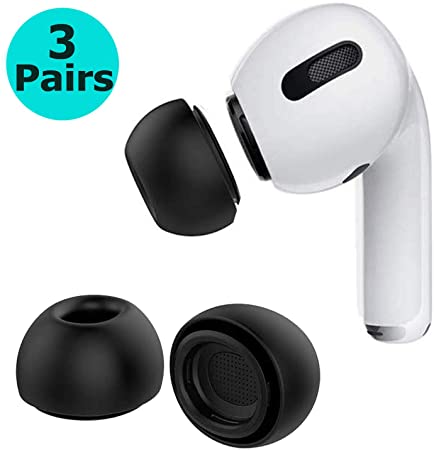 Compatible with Airpods Pro Tips,Replacement Ear Tips Soft Silicone Headphone eartips for Airpods 3/Airpods Pro (3 Pairs,Black,Small)
