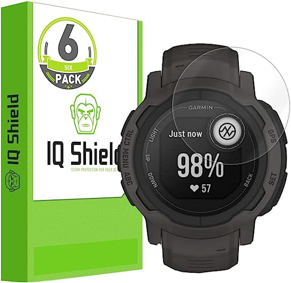 IQShield Screen Protector Compatible with Garmin Instinct 2 (6-Pack) Anti-Bubble Clear Film