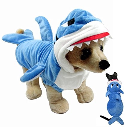 Pet Costume,Gimilife Pet Shark Costume Outfit, Halloween pet costumes Pet Pajamas Clothes Hoodie Coat For Dogs and Cats, Autumn and Winter