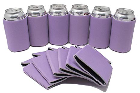 Tahoebay 12 Can Sleeves for Standard Cans Blank Poly Foam Beer Insulator Coolers (Lavender, 12)