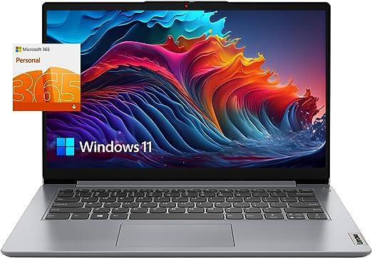 Lenovo Ideapad 14 Laptop, 14" HD Screen, Intel Pentium Silver N5030, 4GB RAM, 128GB PCIe SSD (NO eMMC), Webcam, HDMI, SD Card Reader, Win 11, Gray, 1 Year Office 365, with Bundled Accessories