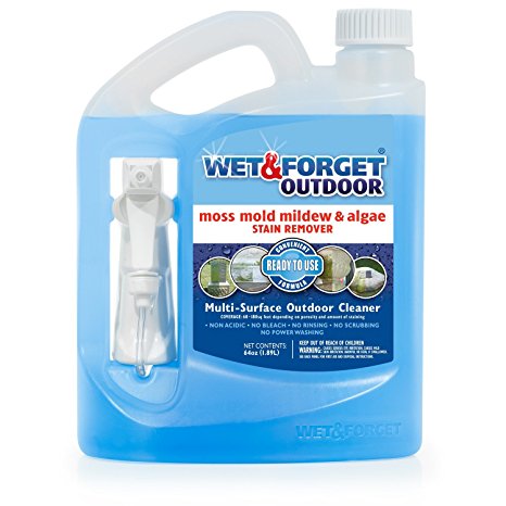 Wet & Forget Outdoor Ready To Use Moss, Mold, Mildew & Algae Stain Remover, 64 OZ.