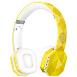 ActionPie Bluetooth Headphones Over-Ear Headset Stereo with In-line Microphone Sweatproof Wireless Extremely Portable Foldable and Adjustable for Smart Phones ipad ipod mp3 mp4 Best Earphones yellow