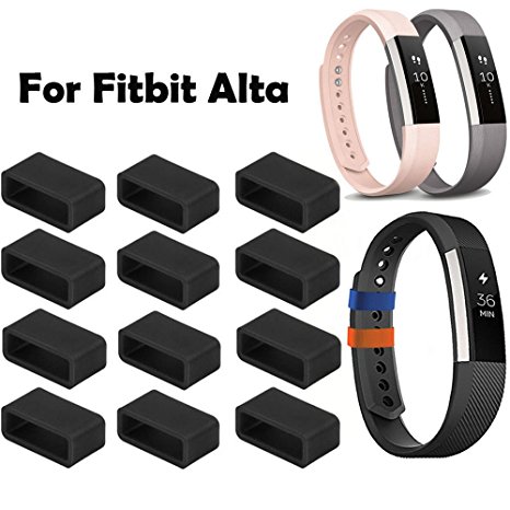 Fitbit Alta Fastener Ring By Allrun, 12pcs Silicon Fastener Ring for Fitbit Alta Wristband - Fix the Clasp Fall Off Problem - (Note: Tracker or Wristband NOT included) (Pack of 12)