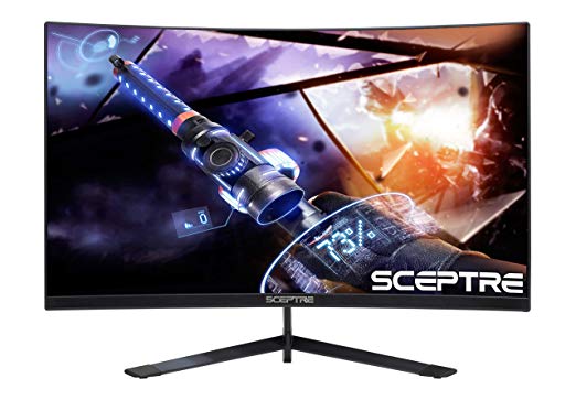 Sceptre 24" Curved 144Hz Gaming LED Monitor Edge-Less AMD FreeSync DisplayPort HDMI, Metal Black 2019 (C248B-144RN)