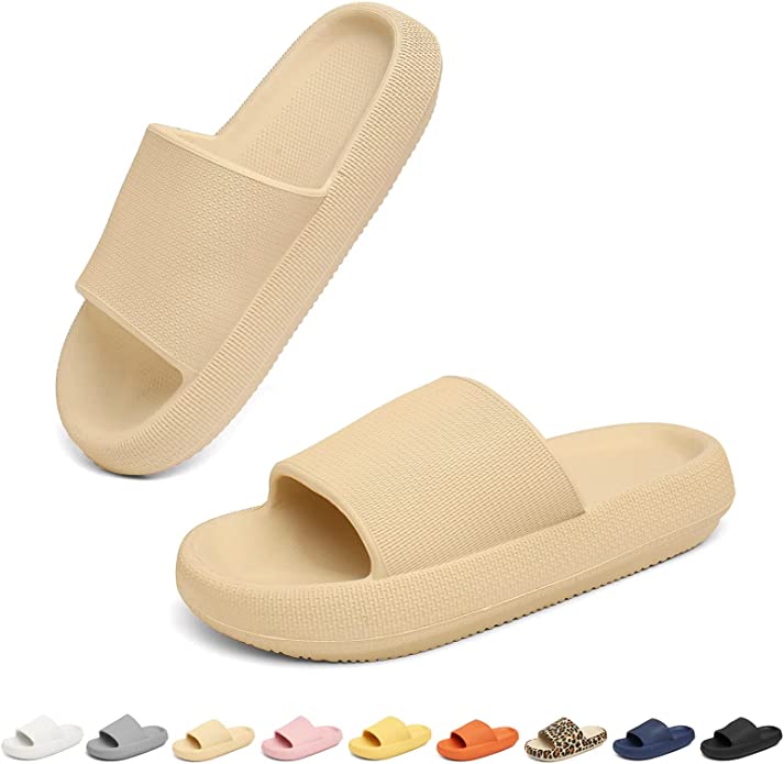 Somic Cloud Slippers Women Pillow Sandals Thick Sole Slides Super Soft Cushion Slides Bathroom Shower Shoes Cozy Men Flip Flops Size 3-11