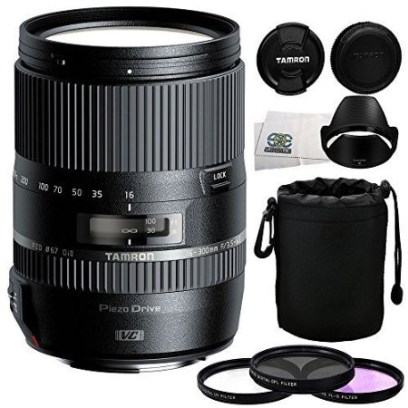 Tamron 16-300mm f35-63 Di II VC PZD MACRO Lens for Canon  5 Piece Essentials Accessory Kit