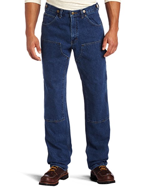 Key Apparel Men's Relaxed Fit Enzyme Washed Indigo Denim Logger Dungaree