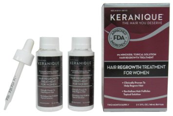 Keranique Hair Regrowth 3-Piece Treatment Set For Women, 2 fl. Oz each, Two Month Supply