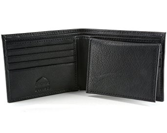 Alpine Swiss Men's Leather Bifold Wallet Removable Flip Up ID Window