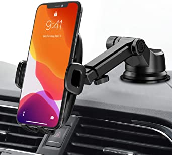 Car Phone Mount, Mpow Upgraded Dashboard Windshield Car Phone Holder with Washable Strong Sticky Gel Suction Cup, Compatible with iPhone 12 Pro Max 11 Pro Max XS XR, Galaxy Note 20 S20 S10 and More