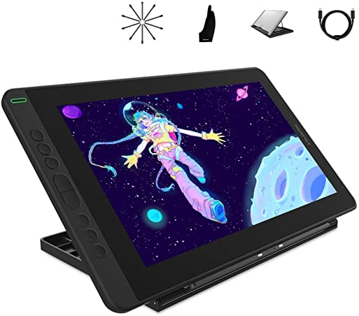 2020 NEW HUION Kamvas 13 Graphic Tablet with Screen - Graphic Drawing Monitor with Full Laminated Screen, New Pen PW517, Full-featured Type-C Cable Support Android Device, with Stand (Purple)