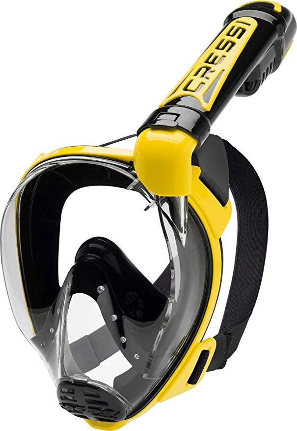 Cressi Adult Snorkeling Full Face Mask | Wide Clear View, Anti-Fog System | Easy Breathing: Safety First | New 2019 | Duke Dry: designed in Italy: Quality Since 1946