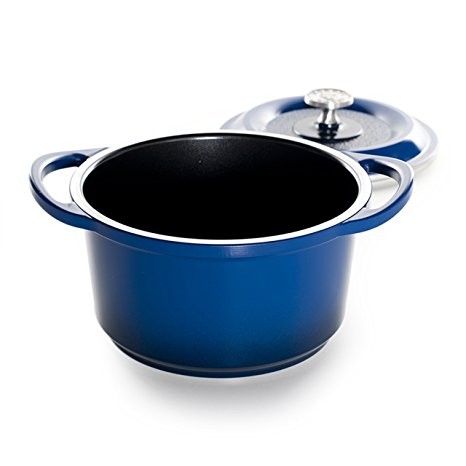 Nordic Ware Pro Cast Traditions Enameled Multipurpose Pot with Cover, 3-Quart, Midnight Blue