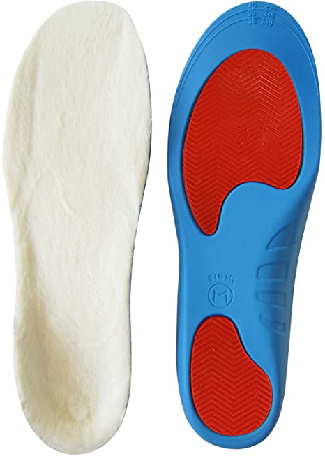 Bellcon Warm Insoles for Winter Shoes Thick Fleece Inserts for Men and Women Arch Support Shoe Cushion Pads Shock Absorption Odor Eater, Mens 10.5-11.5 M US