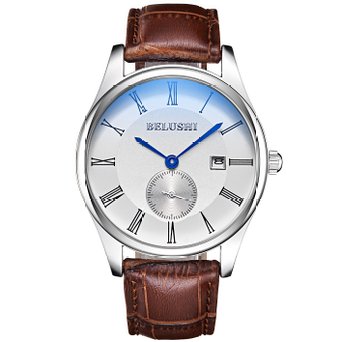 Mens Multi Function Business Luminous Hour Clock Boys Casual Dress Sport Calendar Wrist Watches Silver