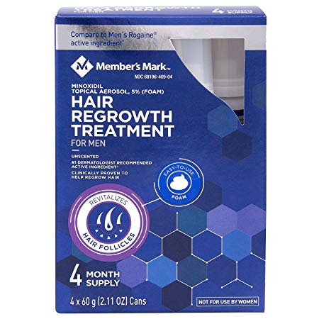 Hair Regrowth Treatment For Men 4 Month Supply Foam Minoxidil 5% Foam (2.11 oz, 4 ct.)