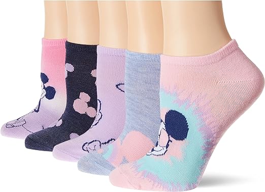 Disney Women's Mickey Mouse 5 Pack No Show Socks