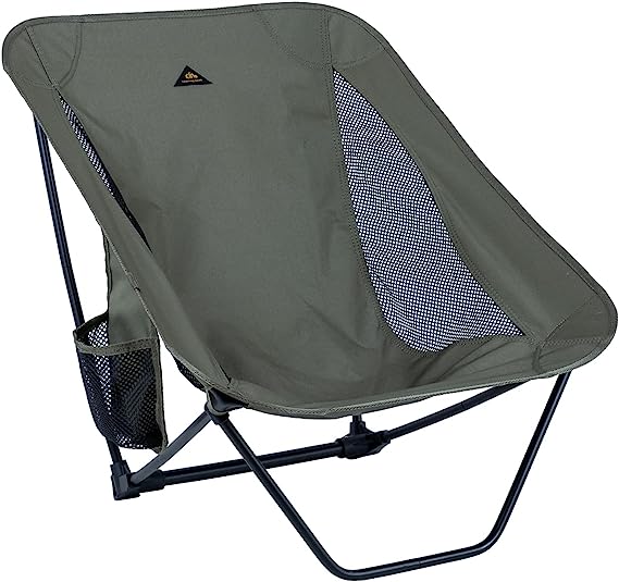 iClimb Low Ultralight Compact Camping Folding Chair with Side Pocket and Carry Bag