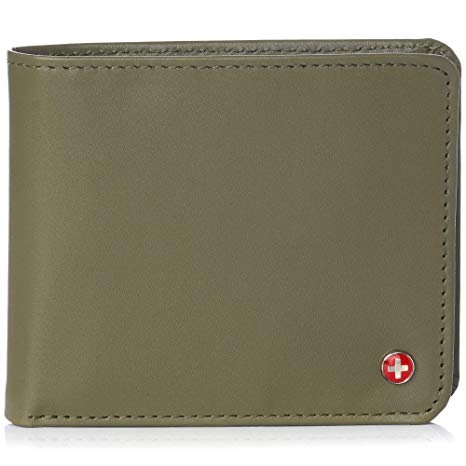 Alpine Swiss RFID Protected Men’s Max Coin Pocket Bifold Wallet with Divided Bill Section Camden Collection