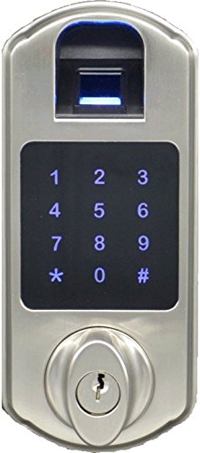 SCYAN D5-SN D5 Fingerprint Touchpad Deadbolt Lock, 7" Height, 3" Length, Zinc Alloy, Satin Nickel