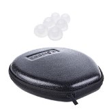 Cosmos  Black Color PU Leather Protection Carrying Case Cover Box  3 Pairs Replacement Earbuds Tips Ear Bud Cushions for LG Electronics HBS-750 Tone Wireless Stereo Headset