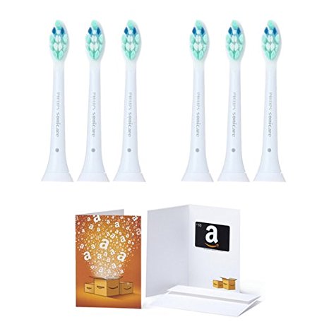 Philips Sonicare Pro Results Plaque Control Toothbrush Heads (6-count) with $10 Amazon.com Gift Card