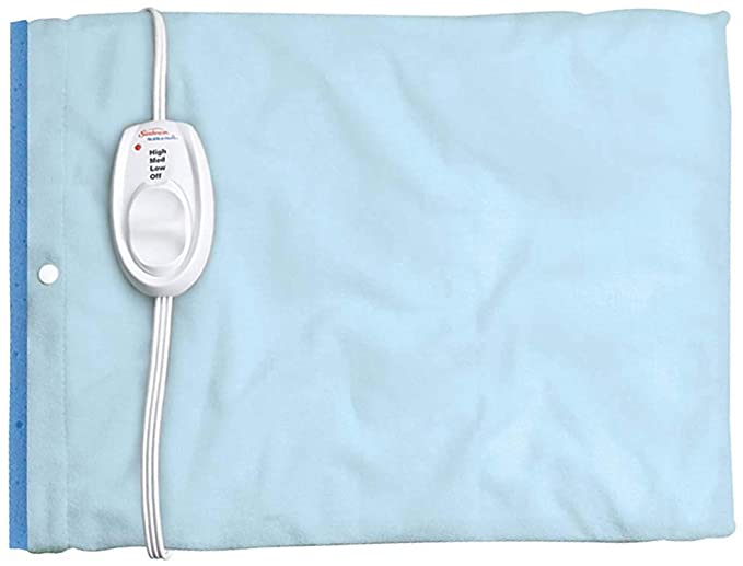 Heating Pad for Pain Relief, Light Blue, 12-Inch x 15-Inch, 3 Heat Settings with Moist Heat, Standard Size UltraHeat