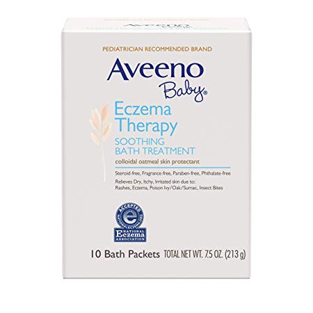 Aveeno Baby Eczema Therapy Soothing Bath Treatment with Natural Oatmeal, 10 ct.