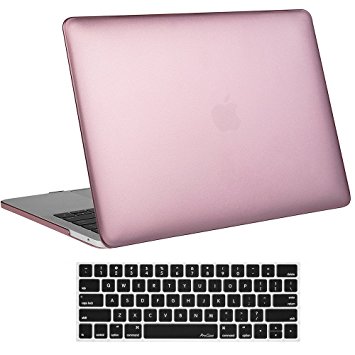 MacBook Pro 13 Case 2017 & 2016 Release A1706/A1708, ProCase Hard Case Shell Cover and Keyboard Skin Cover for Apple Macbook Pro 13 Inch with/without Touch Bar and Touch ID -Rose Gold