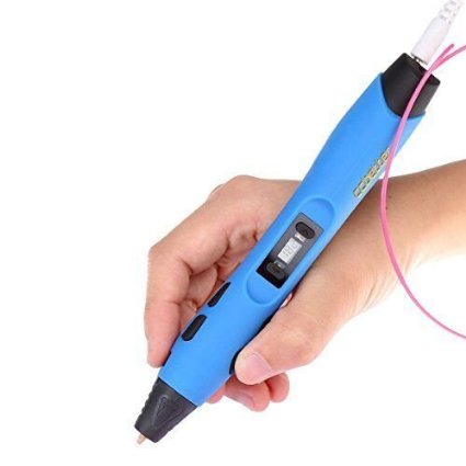 ccbetter Intelligent 3D Pen, 3D Printing Pen,with Safety Holder, Free Filament, Color Blue with Black (Version III)
