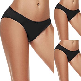 L'amore Womens Low Rise Seamless Comfort Hipster Brief Underwear 3 Pack