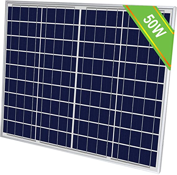 ECO-WORTHY 50W 12V Polycrystalline Solar Panel High Efficiency PV Module